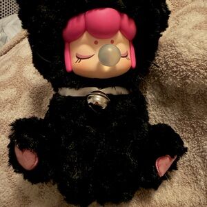 Nanci Tea Time Kitties Toy Pink Hair and Black Fuzzy Body